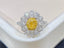 14K GOLD 1.29 CTW NATURAL YELLOW DIAMOND & DIAMOND RING