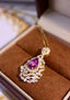 14K GOLD 2.48 CTW VIVID PURPLE NATURAL SAPPHIRE & DIAMOND PENDANT