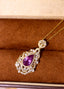 14K GOLD 2.48 CTW VIVID PURPLE NATURAL SAPPHIRE & DIAMOND PENDANT