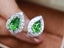 14K GOLD 3.04 CTW NATURAL TSAVORITE & DIAMOND EARRINGS