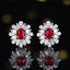 14K GOLD 0.62 CTW NATURAL RUBY & DIAMOND EARRINGS