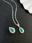 14K GOLD 7.28 CTW VIVID GREEN NATURAL EMERALD & DIAMOND JEWELRY SET