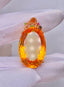 14K GOLD 29.30 CT NATURAL CITRINE & DIAMOND PENDANT