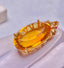 14K GOLD 29.30 CT NATURAL CITRINE & DIAMOND PENDANT