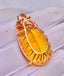 14K GOLD 29.30 CT NATURAL CITRINE & DIAMOND PENDANT