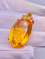 14K GOLD 29.30 CT NATURAL CITRINE & DIAMOND PENDANT