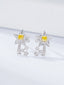 14K GOLD 0.48 CTW NATURAL YELLOW DIAMOND & DIAMOND EARRINGS