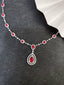 14K GOLD 5.72 CTW NATURAL RUBY & DIAMOND NECKLACE