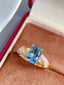 14K GOLD 1.73 CTW NATURAL AQUAMARINE & DIAMOND RING