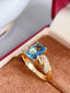 14K GOLD 1.73 CTW NATURAL AQUAMARINE & DIAMOND RING