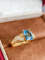 14K GOLD 1.73 CTW NATURAL AQUAMARINE & DIAMOND RING