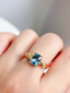 14K GOLD 1.73 CTW NATURAL AQUAMARINE & DIAMOND RING