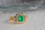 14K GOLD 1.37 CTW VIVID GREEN NATURAL EMERALD & DIAMOND RING