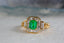 14K GOLD 1.37 CTW VIVID GREEN NATURAL EMERALD & DIAMOND RING