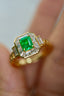 14K GOLD 1.37 CTW VIVID GREEN NATURAL EMERALD & DIAMOND RING