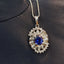 14K GOLD 3.36 CTW NATURAL SAPPHIRE & DIAMOND PENDANT