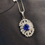 14K GOLD 3.36 CTW NATURAL SAPPHIRE & DIAMOND PENDANT