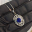 14K GOLD 3.36 CTW NATURAL SAPPHIRE & DIAMOND PENDANT