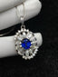 14K GOLD 3.36 CTW NATURAL SAPPHIRE & DIAMOND PENDANT