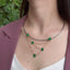 14K GOLD 8.35 CTW VIVID GREEN NATURAL EMERALD & DIAMOND NECKLACE