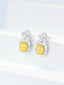 14K GOLD 2.37 CTW NATURAL YELLOW DIAMOND & DIAMOND EARRINGS