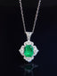 14K GOLD 2.51 CTW VIVID GREEN NATURAL EMERALD & DIAMOND PENDANT