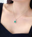 14K GOLD 2.51 CTW VIVID GREEN NATURAL EMERALD & DIAMOND PENDANT