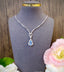 14K GOLD 1.53 CTW VIVID BLUE NATURAL AQUAMARINE & DIAMOND PENDANT