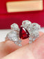 14K GOLD 1.64 CTW VIVID RED NATURAL RUBY & DIAMOND RING