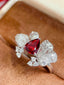 14K GOLD 1.64 CTW VIVID RED NATURAL RUBY & DIAMOND RING