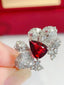 14K GOLD 1.64 CTW VIVID RED NATURAL RUBY & DIAMOND RING