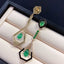 14K GOLD 8.19 CTW VIVID GREEN NATURAL EMERALD & EMERALD EARRINGS