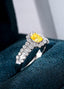 14K GOLD 1.64 CTW NATURAL YELLOW DIAMOND & DIAMOND RING