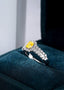 14K GOLD 1.64 CTW NATURAL YELLOW DIAMOND & DIAMOND RING