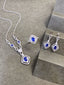 14K GOLD 6.94 CTW NATURAL SAPPHIRE & DIAMOND JEWELRY SET