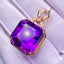 14K GOLD 30.00 CT NATURAL AMETHYST & DIAMOND JEWELRY SET