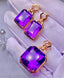 14K GOLD 30.00 CT NATURAL AMETHYST & DIAMOND JEWELRY SET