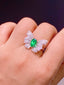 14K GOLD 1.00 CT NATURAL EMERALD & DIAMOND RING