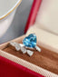 14K GOLD 2.40 CTW NATURAL AQUAMARINE & DIAMOND RING