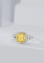 14K GOLD 1.15 CTW NATURAL YELLOW DIAMOND & DIAMOND RING