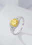 14K GOLD 1.15 CTW NATURAL YELLOW DIAMOND & DIAMOND RING