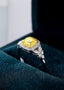 14K GOLD 1.15 CTW NATURAL YELLOW DIAMOND & DIAMOND RING