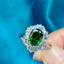 14K GOLD 2.16 CTW NATURAL TSAVORITE & DIAMOND RING