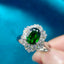 14K GOLD 2.16 CTW NATURAL TSAVORITE & DIAMOND RING