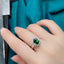 14K GOLD 2.16 CTW NATURAL TSAVORITE & DIAMOND RING