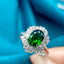 14K GOLD 2.16 CTW NATURAL TSAVORITE & DIAMOND RING