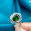 14K GOLD 2.16 CTW NATURAL TSAVORITE & DIAMOND RING