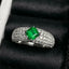 14K GOLD 1.70 CTW VIVID GREEN NATURAL EMERALD & DIAMOND RING