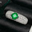 14K GOLD 1.70 CTW VIVID GREEN NATURAL EMERALD & DIAMOND RING