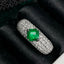 14K GOLD 1.70 CTW VIVID GREEN NATURAL EMERALD & DIAMOND RING